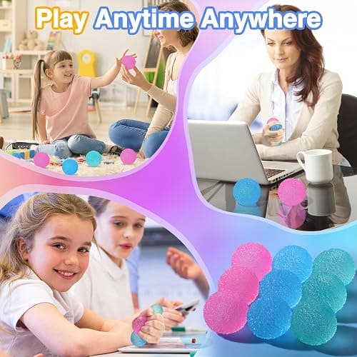 APLIST Textured Mini Stress Balls: 9 Pack High Density Solid Squishy Toys, 1.6" Small Sensory Fidget for Kids Adults, Quiet Anxiety Relief Item for Classroom, Malt Sugar Filled, Prizes for Students thumbnail 6