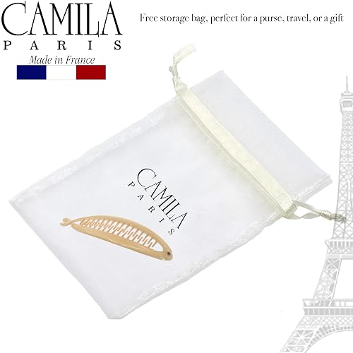 Camila Paris CP3133 4.5 inch French Banana Clip Hair Comb Classic Girls Updo Flexible Ponytail Holder Interlocking Banana Combs, Fashion Durable and Styling Hair Accessories for Women, Made in France thumbnail 6