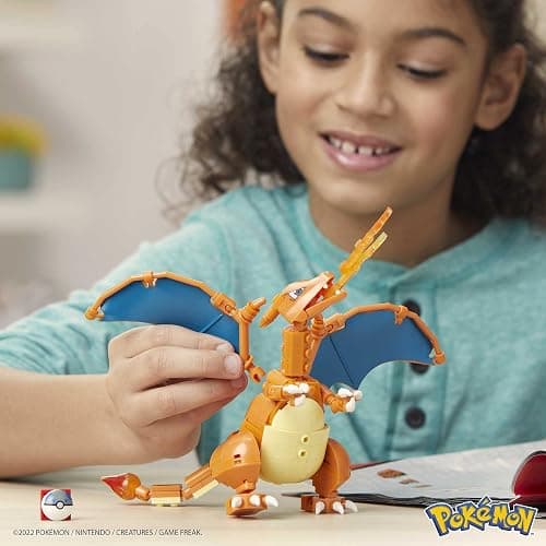 ZZZ MEGA Pokémon Figurine Action Dracaufeu 20cm, Jeu De Briques De Construction Pour Enfants Et Adultes, Modèle Pokémon À Collectionner, 222 Pièces, Jouet pour Enfant de 8 ans et Plus, GWY77 thumbnail 2