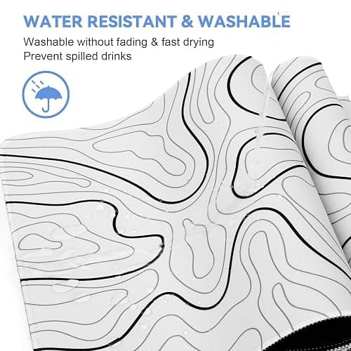 Rcege Large Mouse Pad for Desk - Gaming Mouse Pad with Stitched Edges, Anti-Slip Base for Keyboard and Mouse(White Line, 31.5L x 15.8W inches) thumbnail 5