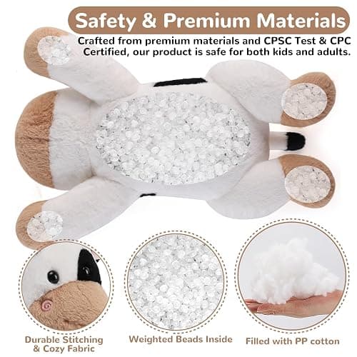 gnomantic Cow Weighted Stuffed Animals - 22 Inch 4.5 Pounds Weighted Plushies Cow Stuffed Animals - Big Plush Pillow - Cute Plush Toys Gifts for Kids & Adults (22" 4.5 lbs) thumbnail 5