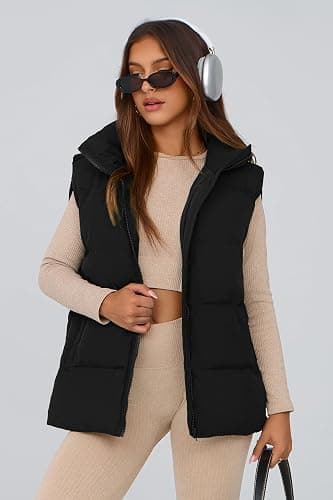 PRETTYGARDEN Women's Puffer Jacket Vests 2025 Fall Casual Sleeveless Stand Collar Zip Up Coats Warm Winter Outerwear thumbnail 9