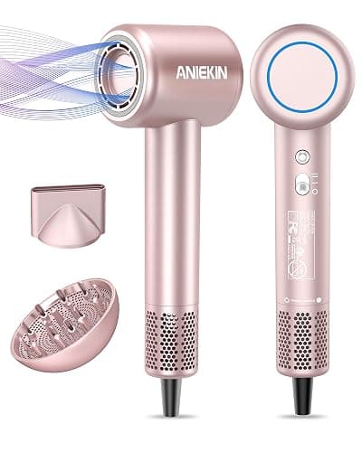 Hair Dryer, High-Speed Ionic Low Noise Blow Dryer with Brushless Motor for Fast Drying, Thermo-Control Quiet Compact Hair Blow Dryer with Magnetic Diffuser for Curly Hair for Home Travel Salon - Image 1