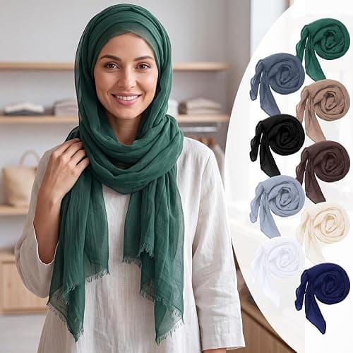 Patelai Women Summer Cotton Scarves Lady Light Soft Long Scarf Linen Beach Shawl Wrap, Candy Color thumbnail 2