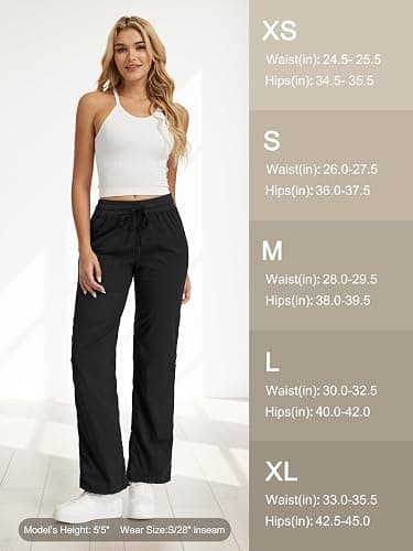 Prettyleaf Petite Women's 26"/28" Inseam Lightweight Dance Studio Pants Ruched Travel Athletic Workout Joggers thumbnail 7