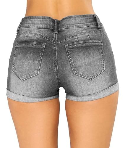 Govc Women Casual Summer Mid Waist Stretchy Denim Jean Shorts Junior Short Jeans thumbnail 3