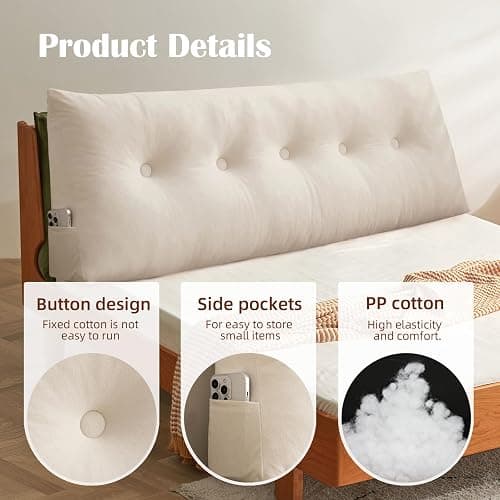 UUluhao Triangular Headboard Pillow Twin Dorm Bed Bolster Cushion Headboard Wedge Pillows Aqua Green,39 * 4.7 * 15.7in Large Wedge Cushions for Sitting in Bed thumbnail 9