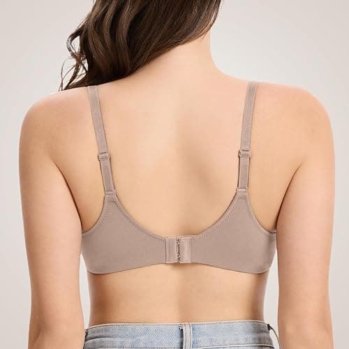 Eleplus 3 Pieces Lightly Lined Wireless Bras for Women Comfy Plunge T Shirt Bra Pack thumbnail 4