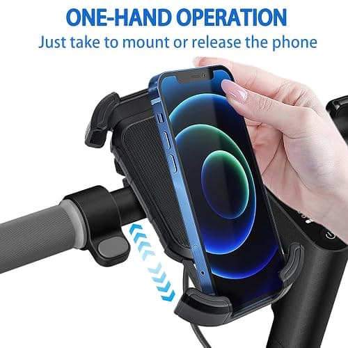 Runhike Phone Holder Compatible with Segway Ninebot-for Scooter,Bike,and Motorcycle,Shockproof and Anti-Shake,Handlebar Clamp,Black thumbnail 4
