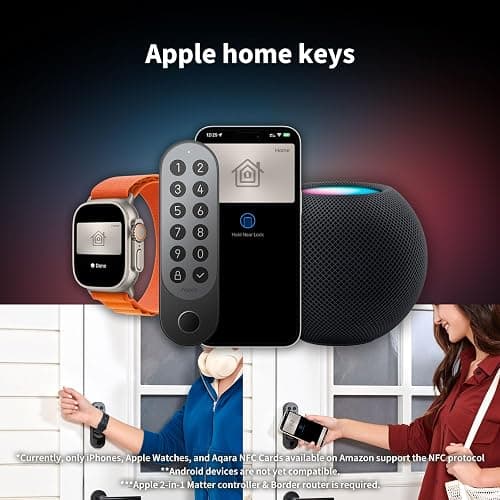 Aqara Smart Lock U200 (mit Fingerabdruck), Matter Over Thread, Smartes Türschloss mit Apple Home Key und Aufladbarem Akku, Unterstützt Homekit, Google Home, Alexa und SmartThings, Schwarz thumbnail 4