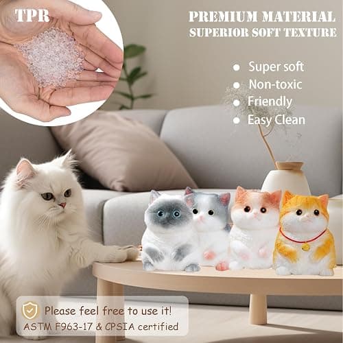 YJPPDD Big taba Squishy Cat, Handmade Squishy Cat for Adult/Kids, Stress Relief, Cute & Soft Cat Design, Perfect Squeeze Toys Gift for Relaxation and Fun - Dress Up Your Own Squishies Cat(Siamese) thumbnail 4