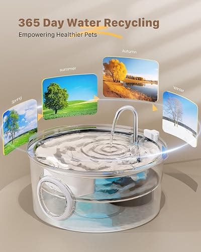 Dog Water Fountain for Large Dogs: 7L/236oz/1.8G Dog Fountain Stainless Steel - Big Cat Drinking Fountain Indoor - Super Quiet Water Fountain for Dogs Inside - for Large Dog Cats & Multi-Pet Home thumbnail 7