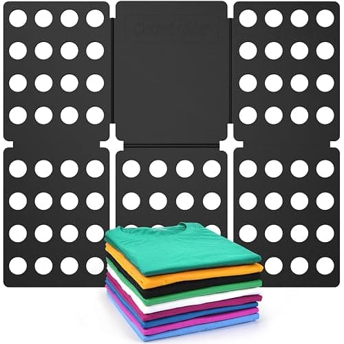 Shirt Folder Board Mini Clothes Folding Board Durable Plastic T-Shirt Folder Easy to Fold Shirts Board T Shirt Folder Laundry Folding Board Folding Tool for Kids and Adults Black - Image 1