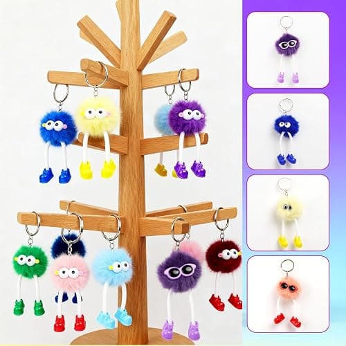 OMyFav 30 PCs Kids Keychains – Colorful Plush Keychain Toys for Birthday Party Favors Goodie Bags Classroom Prizes Pinata Fillers Bulk Gifts Backpack Charms thumbnail 3