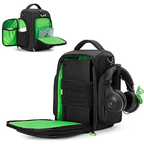 PGmoon Travel Carrying Case Compatible with Xbox Series X Console | Protective Storage Carry Bag for Controllers, Cables, Game Discs and More (Patent Design) - Image 1