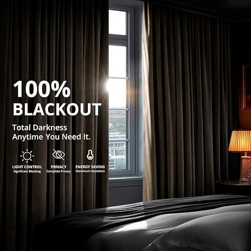 HPD Half Price Drapes Signature Velvet Thermal Blackout Curtains for Living Room 108 Inch Long (1 Panel) Rod Pocket Insulated Blackout Curtains for Bedroom Window Curtains, 100W x 108L, Java thumbnail 7