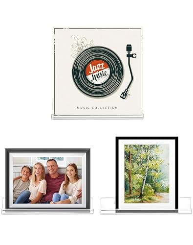 QWORK® 6 Pack Clear Vinyl Record Holder Shelf, Wall Mounted Acrylic Record Display Rack with Installation Hardware (12 Inch | 30cm) thumbnail 4