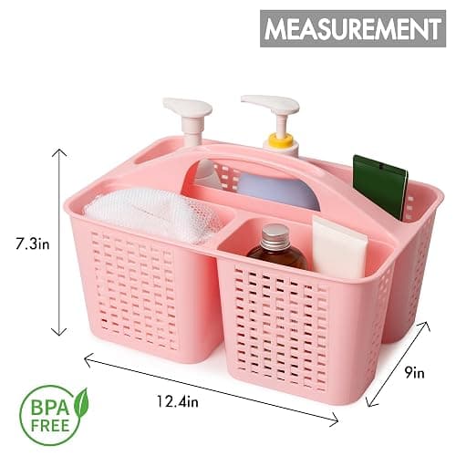 Tiawudi Portable Shower Caddy, Caddy Organizer with Handle, Plastic Shower Basket Hold Soap, Shampoo, Hair Supplies and Beauty Products, Cleaning Supplies Organizer for Home, Dorm, Shelf and Cabinet thumbnail 3