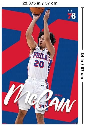 NBA Philadelphia 76ers - Jared McCain 25 Wall Poster, 34L" x 22.4W", Unframed Version thumbnail 3