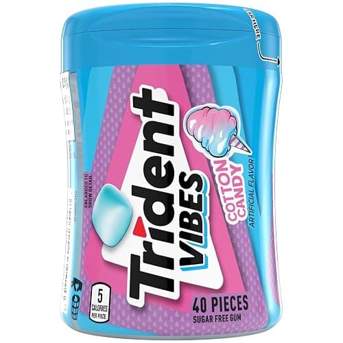 Trident Vibes Cotton Candy Sugar Free Chewing Gum, 40 Piece Bottle (Pack of 3) thumbnail 4