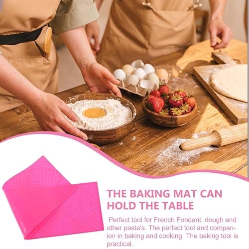 DECHOUS Fondant Lace Mold: Silicone Cake Fondant Mat - Wheat Ears Pattern Impression Lace Mold for Cake Decorating Embossing - Pink Impression Mat for Chocolate Sugar Craft thumbnail 6