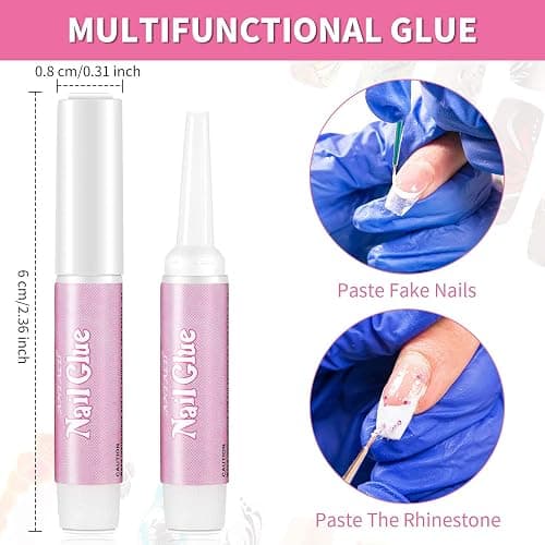 Extra Strong Nail Glue 2g Bottles, 10 Pack – Quick Dry False Nail Adhesive for Press On Nails, Acrylic Nails, Nail Tips, Nail Repairs, Rhinestones & Nail Art Decoration, Professional Salon & Home Use thumbnail 2