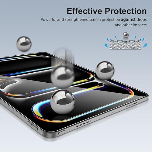 SPARIN Screen Protector for iPad Pro 13 inch M5/M4(8th/7th Generation,2025/2024), 2 Pack HD Clear 9H Tempered Glass Film with Face ID & Apple Pencil Pro Compatible, High Sensitivity Case Friendly thumbnail 7