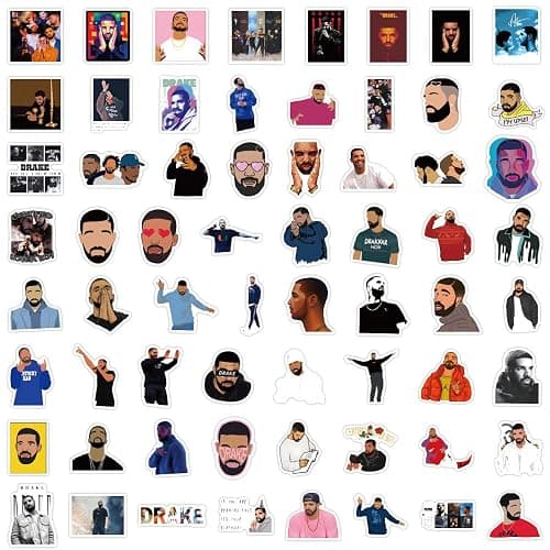 Drake Stickers Pack 50Pcs for Water Bottle, Skateboard, Laptop, Phone, Journaling, Vinyl Decals for Kids, Toddlers, Teens, Adults thumbnail 4