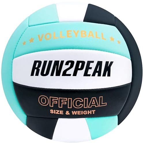 RUN2PEAK Soft Volleyball Ball Official Size 5 Volleyballs for Indoor Outdoor Beach Pool Game Play for Teen Beginner Recreational Team Professional PU Leather Training Practice Volley Balls - Image 1