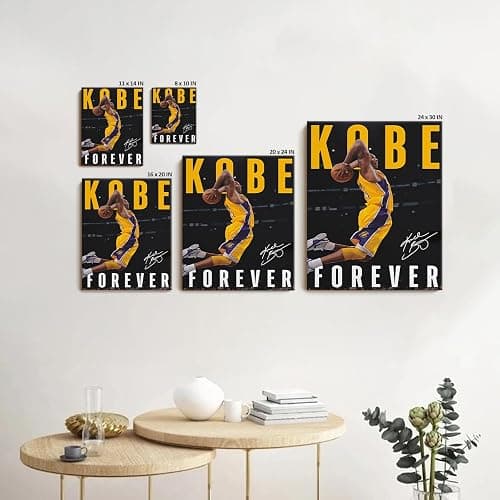 Kobe Bryant Dunk Canvas Wall Art - Iconic Basketball Motivational Poster Inspirational Canvas - Lakers Legend Sports Canvas Wall Artwork for Home, Gym, Office, or Bedroom 8x10inch thumbnail 5