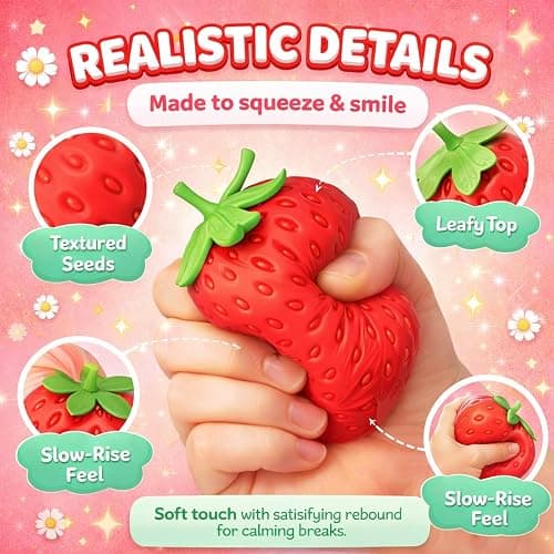 Carrot Squishy Realistic Strawberry Squishy Giant Strawberries Stress Relief Toy Jumbo Slow Rise Fruits Squeezable Toy Ball Dragon Fruit Soft Anxiety Toys Pressure Release Fidget Adults thumbnail 2