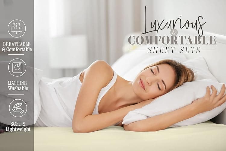 Elegant Comfort Delilah Polkadot 4-Piece Set, Fade & Wrinkle Resistant, 1500 Premium Hotel Quality Microfiber Deep Pocket Fitted Sheet Featuring Smart Pockets, Polkadot Sheet Set, Twin, White thumbnail 7
