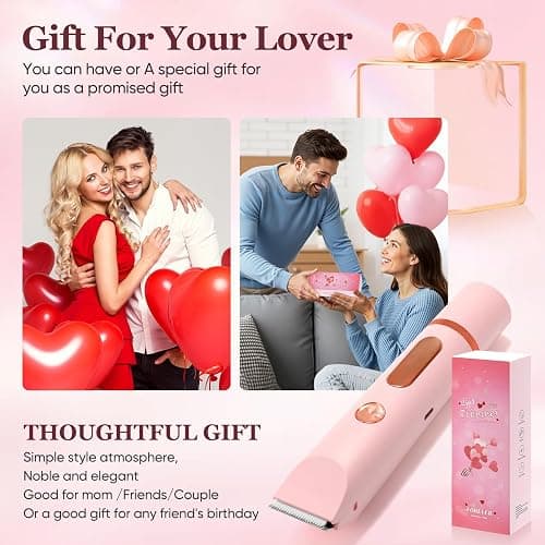2 in 1 Women Electric Shaver Dual Head Bikini Trimmer for Women IPX7 Waterproof Wet & Dry Use Body Hair Trimmer and Facial Hair Remover for Bikini Underarm Leg Arm Body Face thumbnail 7