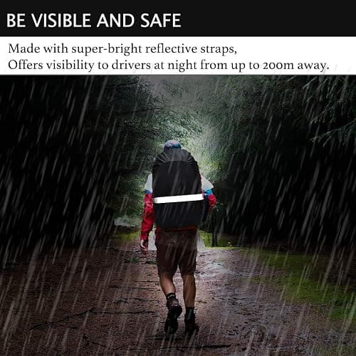 Frelaxy Hi-Visibility Backpack Rain Cover with Reflective Strip 100% Waterproof for Hiking, Camping, Biking, Traveling thumbnail 7