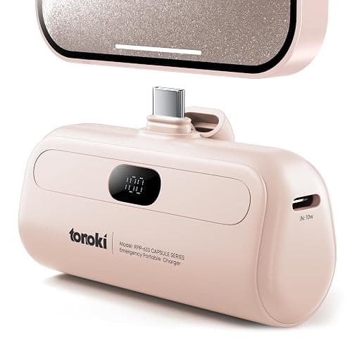 Portable Charger for iPhone 15/16 Series, Android USB C, 5000mAh, Small Power Bank Pink, Fast Charging Battery Pack, Mini Phone Charger for Samsung (Pink, USB Type C) - Image 1