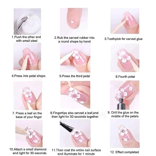 14 Colors Sculpture Painting Nail Gel Set, 3D Nail Carved Gel Sculpture Creative DIY Decoration Painting Glue Soak Off UV, with 1 Carved Painting Pen (14PCS) thumbnail 4