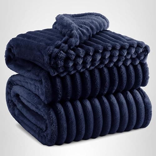Bedsure GentleSoft Navy Blue Throw Blanket for Couch, Father Birthday Gifts for Men Husband Dad, Cozy Soft Blankets for Women, Cute Small Fleece Throws, Navy, 50x60 Inches thumbnail 10