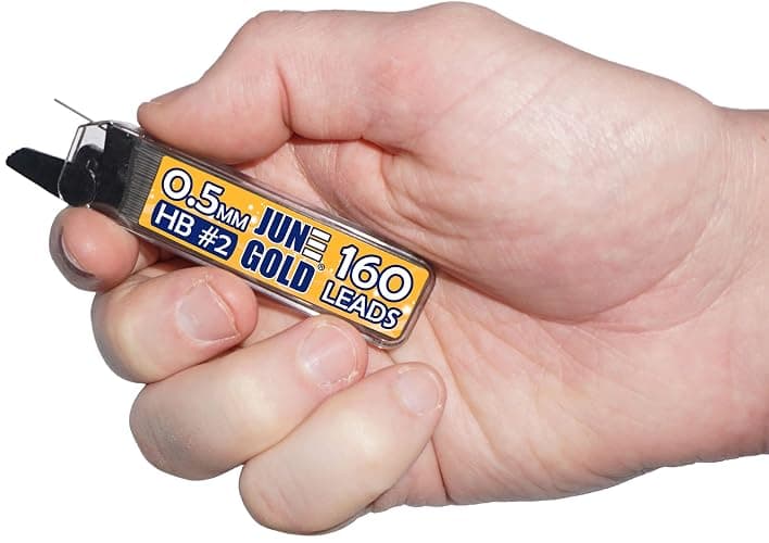 June Gold 640 Pieces, 0.5 mm HB #2 Lead Refills, 160 Pieces Per Dispenser, Fine Thickness, Break Resistant Lead/Graphite (Pack of 4 Dispensers) thumbnail 2