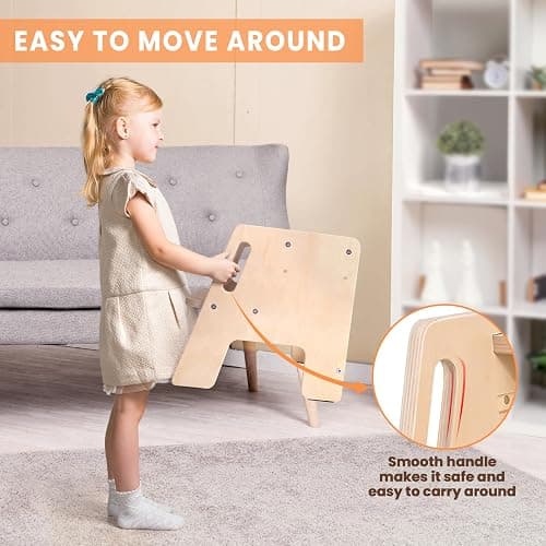 Toddler Step Stool, Wooden Height-Adjustable 2-Step Stool for Kids, Potty Training Stool with Handles for Bathroom Sink, Kitchen, Bedroom thumbnail 5