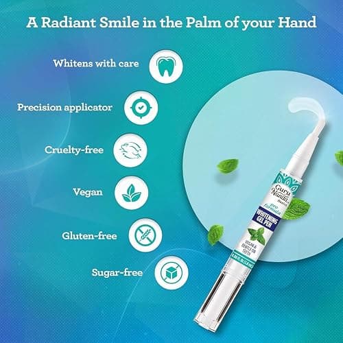 GuruNanda Teeth Whitening Pen,(0.06 fl oz)-20 Uses, Pro Formula - Hydrogen Peroxide Whitening Gel Pen, Enamel-Safe, Cruelty-Free, Vegan, Mint Flavor (Pack of 4) thumbnail 4