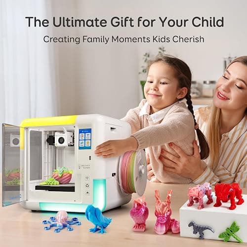 AOSEED AI-Powered X-Maker 3D Printer for Kids & Beginners, Fully Assembled Mini 3D Printer with Up to 400mm/s Speed, Auto Leveling, 15 Mini Apps, Quiet, Includes 8 PLA Filaments for Home & School Use thumbnail 9