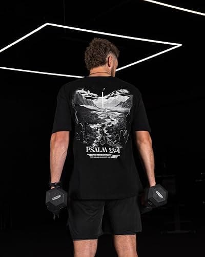 SAVD Christian Oversized T-Shirt for Men – Faith-Based Tee, 100% Cotton, Bible Verse Back Graphic, Bold Christian Design thumbnail 6