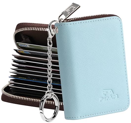 FurArt Zipper Wallet Women, RFID Blocking Credit Card Wallet, Business Card Holder, Compact Size KeyChain Wallet - Image 1
