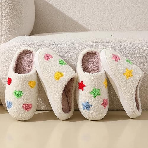 LNERIP Animal Slippers Fruit Slippers Plant Slippers Various Cartoon Patterns Fluffy Soft Memory Foam Retro Indoor Outdoor Home Couple Shoes thumbnail 3