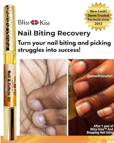 Bliss Kiss | 1 Milk & Honey | Nail Oil Cuticle Pen w/Vitamin E & Jojoba⏤Nail Strengthener Nail Growth Serum for Brittle Peeling Breaking Thin Nails thumbnail 4
