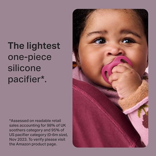 Tommee Tippee Ultra-Light StayPut Pacifier, One-Piece Silicone Design, 6-18m, 4 Pack thumbnail 2