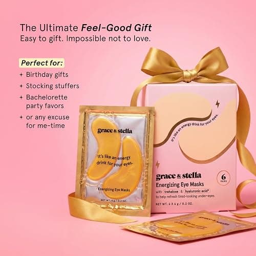 grace & stella Award Winning Eye Patches for Puffy Eyes | Birthday Gifts for Women - Under Eye Mask for Dark Circles & Undereye Bags - Gifts for Mom - Vegan Self Care (24 Pairs, Gold) thumbnail 9