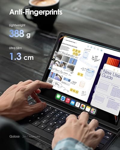 Qulose Keyboard Case for iPad(A16) 11th Generation 11 inch 2025/ 10th Generation 10.9" 2022 iPad Case with Keyboard, Slim Magnetic Bluetooth Folio Cover, Type C Charging, UK Layout, Black thumbnail 5