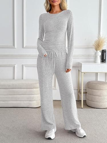 LILLUSORY Womens 2 Piece Matching Lounge Sets 2025 Fall Fashion Knit Sweater Airport Travel Vacation Outfits Gym Sweatsuits thumbnail 6