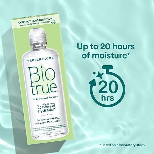 Biotrue Contact Solution, Multi-Purpose Solution with Lens Case, Cleans, Conditions, Hydrates, Disinfects, Removes Protein, Dirt & Debris, Contact Lens Cleaner & Storage, 10 Fl Oz (Pack of 2) thumbnail 3